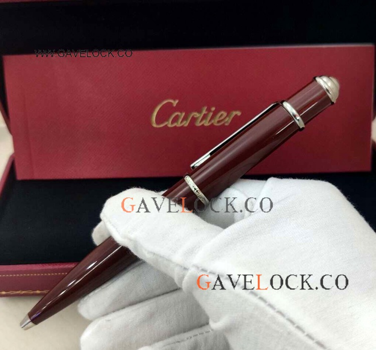 Copy Diabolo de Cartier Ballpoint Pen Red Resin Barrel